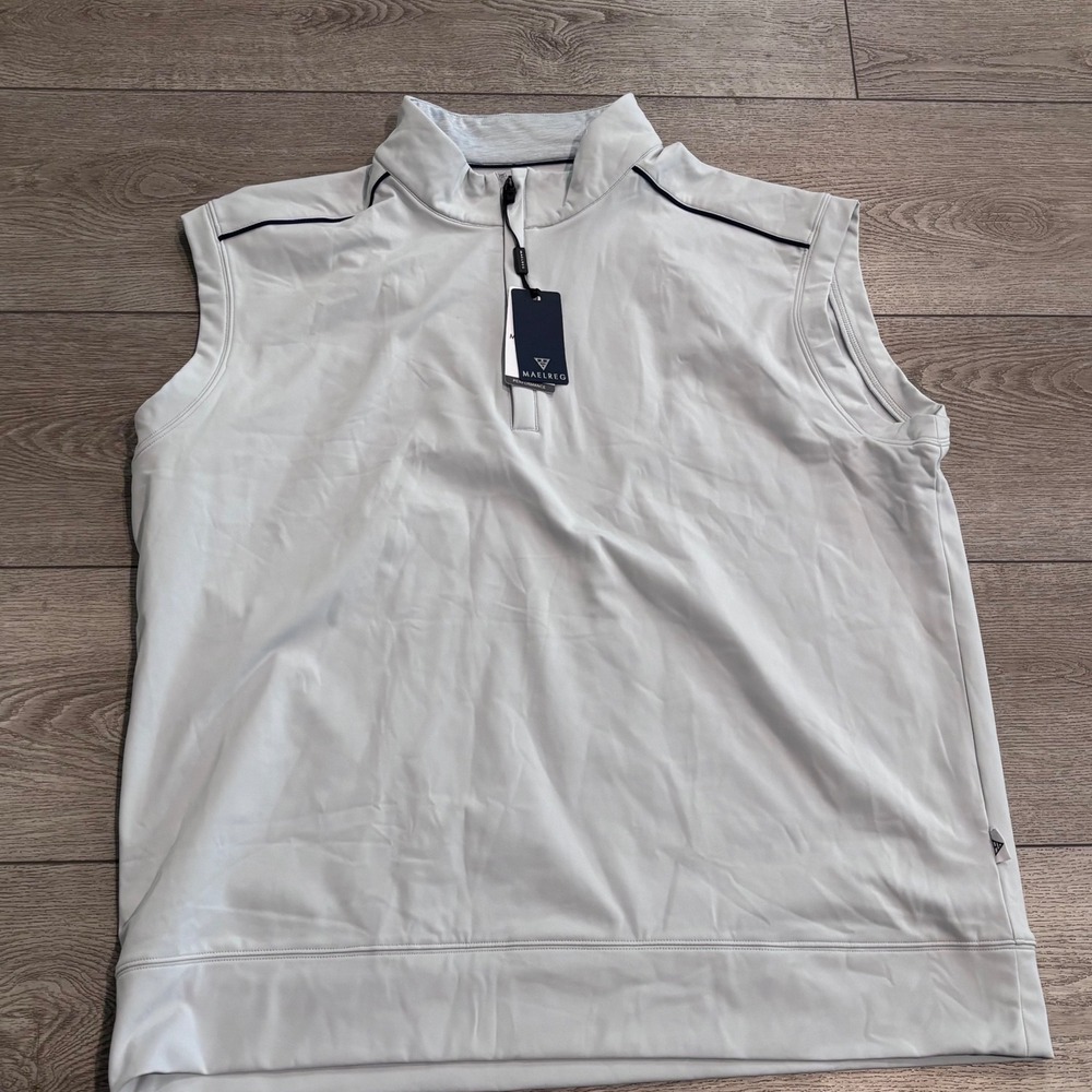 MAELREG Performance Vest Mens 2XL Grey Quarter Zip Golf Athletic Casual New